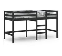 46941& Lit combiné mezzanine d'enfants - KALISSE - avec échelle noir 80x200cm - L205.5x l85.5x H113.5 cm