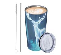 46de9aacf26e2cc4242ffa9aa1d813d Gobelet isotherme en acier inoxydable de 591 ml avec couvercle et paille - Gobelet de voyage étanche avec couvercle et paille - Cadeau idéal pour homme et femme