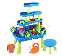 46pcs / ensemble de table aquareux pour les tout-petits, 3 couches table d'eau et de sable avec moules, outils et chaise, les jouets sensoriels développement parent-enfant interactifs pour plage e