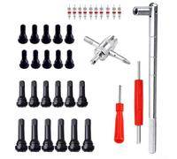 46pcs Outils de Remplacement de Valve de Pneu pour Véhicules Kit Essentiel pour Réparation Rapide des Valves Fuites