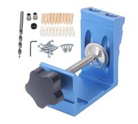 46PCS Set Pocket Dowel Hole Jig System, Système de Guides pour Travail du Bois en Alliage d'Aluminium, Outil Multifonction pour Assemblage avec Mèche et Clé, pour Meubles et Artisa