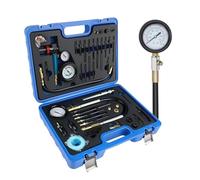 46Pcs Testeur de compression - Coffret de Compressiomètre, 0-725 PSI / 0-50 Bar, pour HDI, TDCi, Pump-Duse, voitures et camions M24, M22, M20, M14, M12, M10, M8