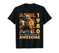 46th Birthday Bear Beer April 1980 Vintage 46 Years Old T-Shirt