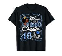 46th Birthday Black Queen Chapter 46 Fabulous Since 1980 T-Shirt