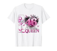 46th Birthday Queen Pink Wine 46 Years Old Women Girls T-Shirt