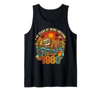 46th Birthday Retro Sloth Tropical Vintage 1980 46 Years Old Débardeur