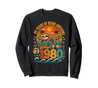46th Birthday Retro Sloth Tropical Vintage 1980 46 Years Old Sweatshirt