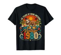46th Birthday Retro Sloth Tropical Vintage 1980 46 Years Old T-Shirt
