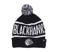 47 Brand - Bonnet d'hiver côtelé avec revers et pompon - Homme - Accessoires - Noir - Taille: ONE Size