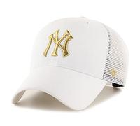 47 Brand MLB New York Yankees Branson Cap B-BRMTL17CTP-WH, Unisex Cap with a Visor, White, One Size EU