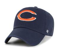 '47 NFL Chicago Bears Clean Up Casquette de baseball unisexe, fermeture à sangle réglable, taille unique, logo de l'équipe, couleur bleu marine, bleu marine, taille unique
