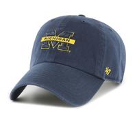 Casquette de baseball - 47BRAND - Clean Up - Michigan Wolverines - Visière courbée - Taille standard Taille unique