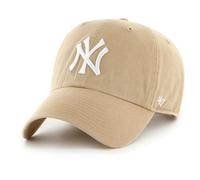 47 Brand Casquette de baseball MLB New York Yankees Clean Up sans étiquette Beige Taille unique