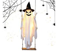 47-Inch Halloween Swinging Ghost Lightweight Silk Fabric Ghost On Swing