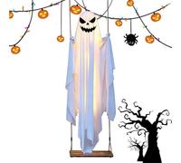 47-Inch Halloween Swinging Ghost Lightweight Silk Fabric Ghost On Swing