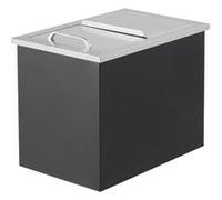 47 L Bac à glace encastrable inox 304 pour boissons, Isolation mousse PU, Avec évacuation et bouchon, 45 x 30 x 35 cm Noir