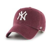 47 New York Yankees MLB Clean Up Casquette de Baseball Unisexe réglable avec Logo Blanc Bordeaux foncé