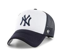 '47 New York Yankees White Navy MLB Tri Tone Foam Offside Trucker Cap - One-Size