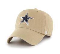 '47 NFL Dallas Cowboys Clean Up Casquette de baseball unisexe, fermeture à sangle réglable, taille unique, logo de l'équipe, couleur kaki, kaki, taille unique