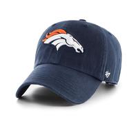 '47 NFL Denver Broncos Clean Up Casquette de baseball unisexe, fermeture à sangle réglable, taille unique, logo de l'équipe, couleur bleu marine, bleu marine, taille unique
