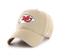 '47 NFL Kansas City Chiefs Clean Up Casquette de baseball unisexe Fermeture à sangle réglable Taille unique Logo de l'équipe Couleur Kaki, kaki, taille unique