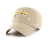 '47 NFL Los Angeles Chargers Clean Up Casquette de baseball unisexe Fermeture à sangle réglable Taille unique Logo de l'équipe Couleur Kaki, kaki, taille unique
