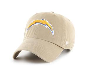 '47 NFL Los Angeles Chargers Clean Up Casquette de baseball unisexe Fermeture à sangle réglable Taille unique Logo de l'équipe Couleur Kaki, kaki, taille unique