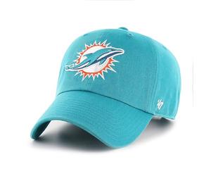 '47 NFL Miami Dolphins Clean Up Casquette de Baseball Unisexe Fermeture à Sangle Réglable Taille Unique Logo Team Couleur Neptune Turkis, Neptune, taille unique