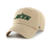 '47 NFL New York Jets Clean Up Casquette de baseball unisexe, fermeture à sangle réglable, taille unique, logo de l'équipe, couleur kaki, kaki, taille unique