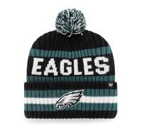 '47 NFL Philadelphia Eagles Bering Bobble Chapeau d'hiver unisexe avec logo de l'équipe Noir, Noir , taille unique