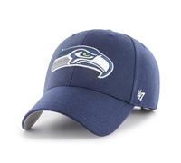 '47 NFL Seattle Seahawks MVP Casquette de baseball unisexe avec fermeture Velcro réglable, taille unique, logo de l'équipe, couleur bleu marine clair, bleu clair, taille unique