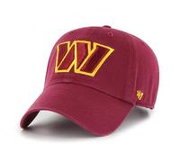 '47 NFL Washington Commanders Clean Up Casquette de baseball unisexe, fermeture à sangle réglable, taille unique, logo de l'équipe, couleur rouge cardinal