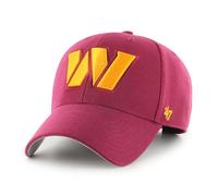 '47 NFL Washington Commanders MVP Casquette de baseball unisexe avec fermeture réglable Taille unique Logo de l'équipe Couleur Cardinal Rouge