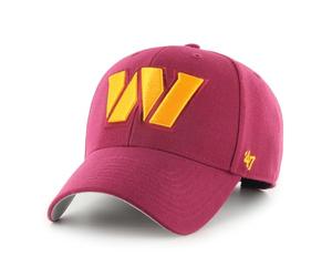 '47 NFL Washington Commanders MVP Casquette de baseball unisexe avec fermeture réglable Taille unique Logo de l'équipe Couleur Cardinal Rouge