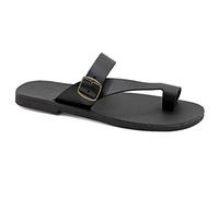47 noir Emmanuela Cuir grec Toien Sandales pour hommes, Sandales pour hommes à la main de haute qualité avec ceinture à boucle réglable, chaussures d'été pour hommes