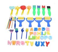 47 pcs bricolage enfants couleur peinture éponge pinces de peinture de dessin doodle kids toys outils
