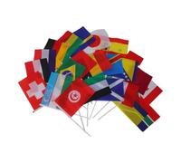 47 Pièces Petits Drapeaux Coupe du Monde 14x21cm, Portatifs | Coton et Plastique, Usage pour Événements Sportifs et Parades, Impression Vive, Format Léger