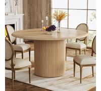 47" Round Dining Table for 4, Farmhouse Kitchen Table with