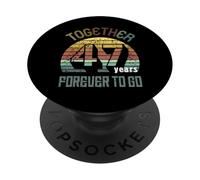 47 Wedding Anniversary for Couple Best 47th Year of Marriage PopSockets PopGrip Adhésif