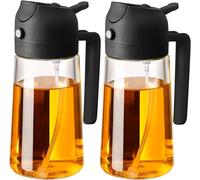 470 Ml Spray Pour Huile Et Distributeur D Huile, Huile D'Olive Distributeur Verseur Pour, Cuisine,Friteuse D'Air,Salade, Barbecue (Noir, Noir)[CHU10500706]