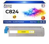 47095701 Toner Compatible pour OKI C824 C834 C844 C824n C824dn C834dnw C834nw C844dnw Jaune Haute capacité avec Puce 5000 Pages