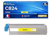 47095701 Toner Compatible pour OKI C824 C834 C844 C824n C824dn C834dnw C834nw C844dnw Jaune Haute capacité avec Puce 5000 Pages