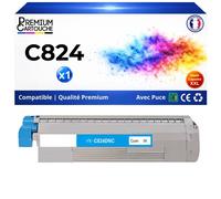 47095703 Toner compatible pour OKI C824 C834 C844 C824n C824dn C834dnw C834nw C844dnw premium Cyan avec puce 5000 pages