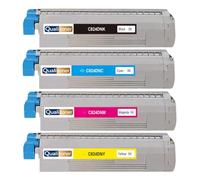 47095704 47095703 46861306 47095701 Pack 4 Toners compatibles pour OKI C824 C834 C844 C824n C824dn C834dnw C834nw C844dnw Noir Cyan Magenta Jaune avec Puce