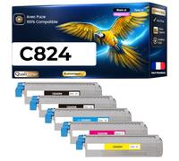 47095704 47095703 46861306 47095701 Pack 5 Toners compatibles pour OKI C824 C834 C844 C824n C824dn C834dnw C834nw C844dnw Noirs et Couleurs avec Puce