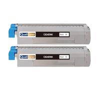 47095704 Pack 2 Toners compatibles pour OKI C824XL C834 XL C844XL C824n C824dn C834dnw C834nw C844dnw Noir Haute capacité avec Puce 5000 Pages