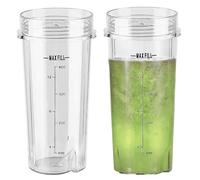 470ml Cup Accessories Gobelets Compatible avec Ninja 700W Mixeur Slim et Smoothie Maker QB3001EUS/ QB3001UKS, Nutri Ninja Mixeur BL770 BL780 BL660 BL740 BL810 - Pièce de Rechange- Paquet de 2