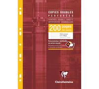 47122c Un Étui De Copies Doubles Perforées - A4 21x29,7 Cm - 200 Pages Petits Carreaux Avec Marge - Papier Blanc 90 G - Étui Réutilisable[Z50]