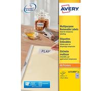 4725 étiquettes enlevables Laser blanc, format 25,4 x 10 mm (25 feuilles/cdt)