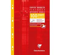 4729c Un Étui De Copies Doubles Perforées Déficients Visuels - A4 21x29,7 Cm - 96 Pages Grands Carreaux Noirs 2,5 Mm Agrandi 10/10 - Papier Blanc 90 G - Étui Réutilisable[Z54]